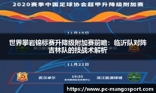 世界攀岩锦标赛升降级附加赛前瞻：临沂队对阵吉林队的技战术解析